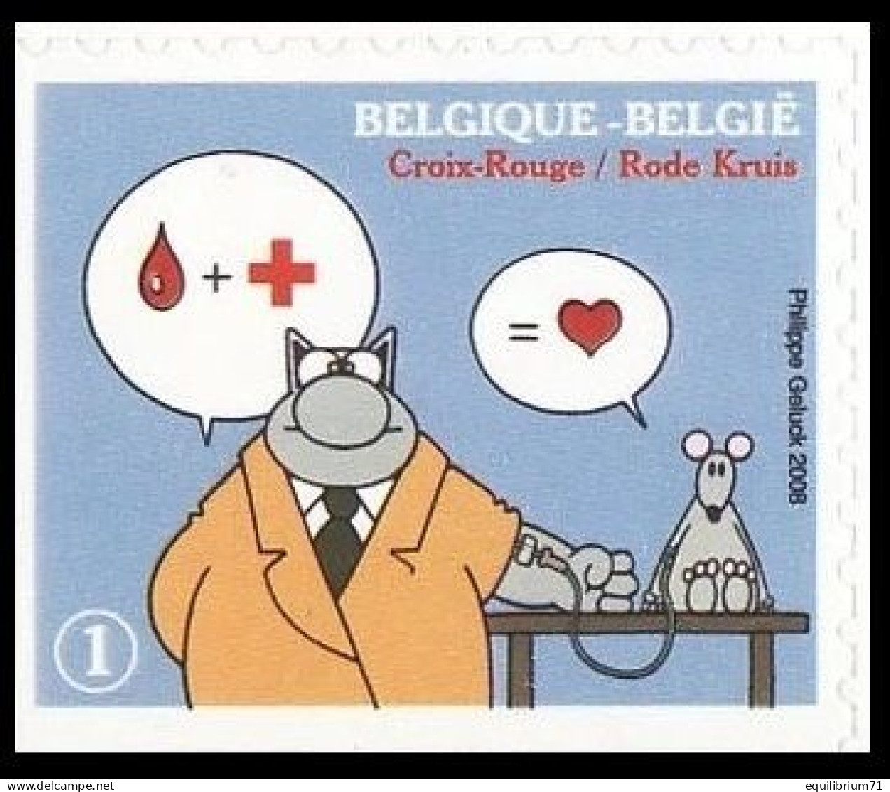 3748b**(B88/C88) - Croix-Rouge / Rode Kruis - Le Chat - Geluck - BELGIQUE / BELGIË / BELGIEN - Philabédés (cómics)