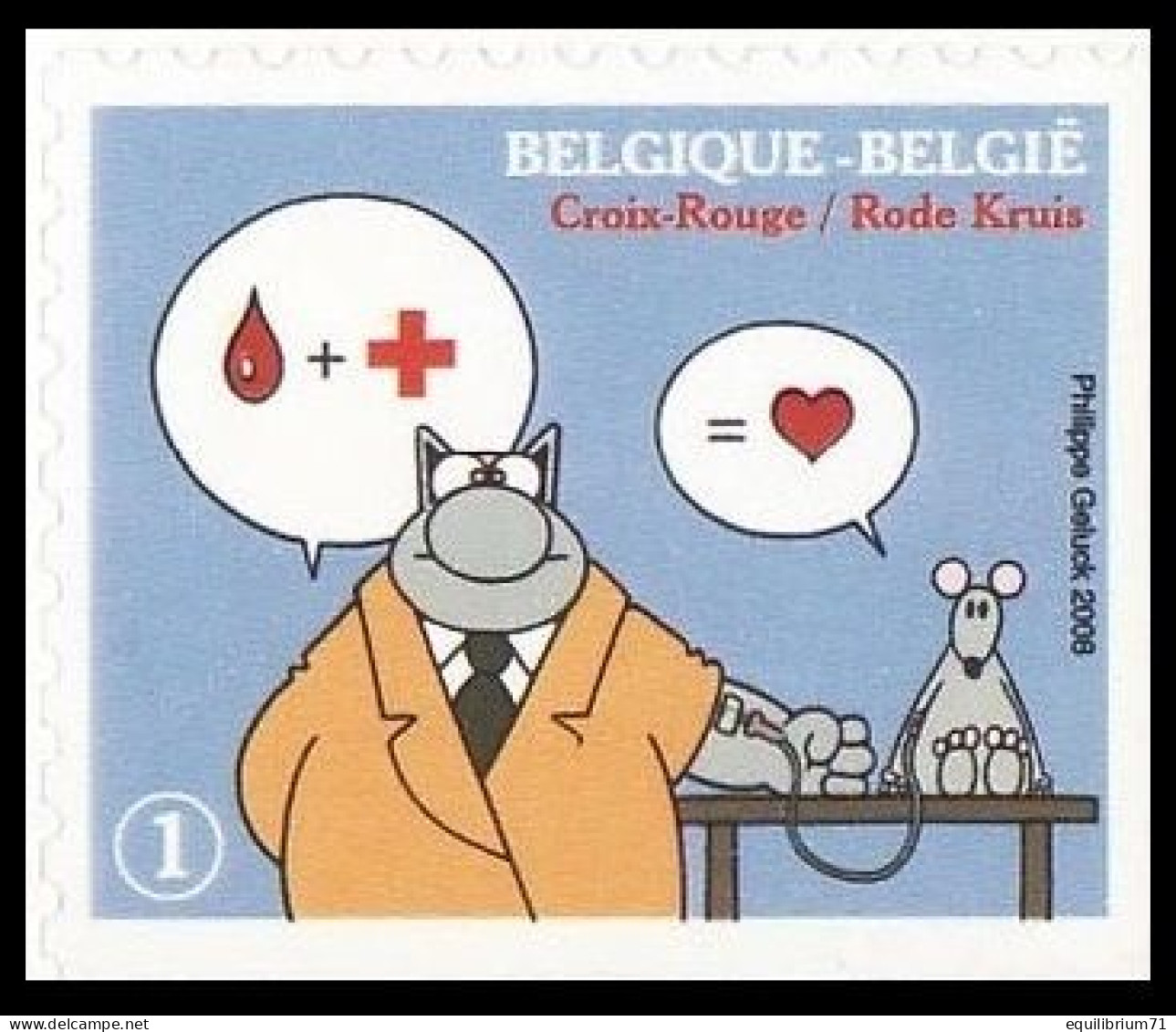 3748c**(B88/C88) - Croix-Rouge / Rode Kruis - Le Chat - Geluck - BELGIQUE / BELGIË / BELGIEN - Philabédés (fumetti)