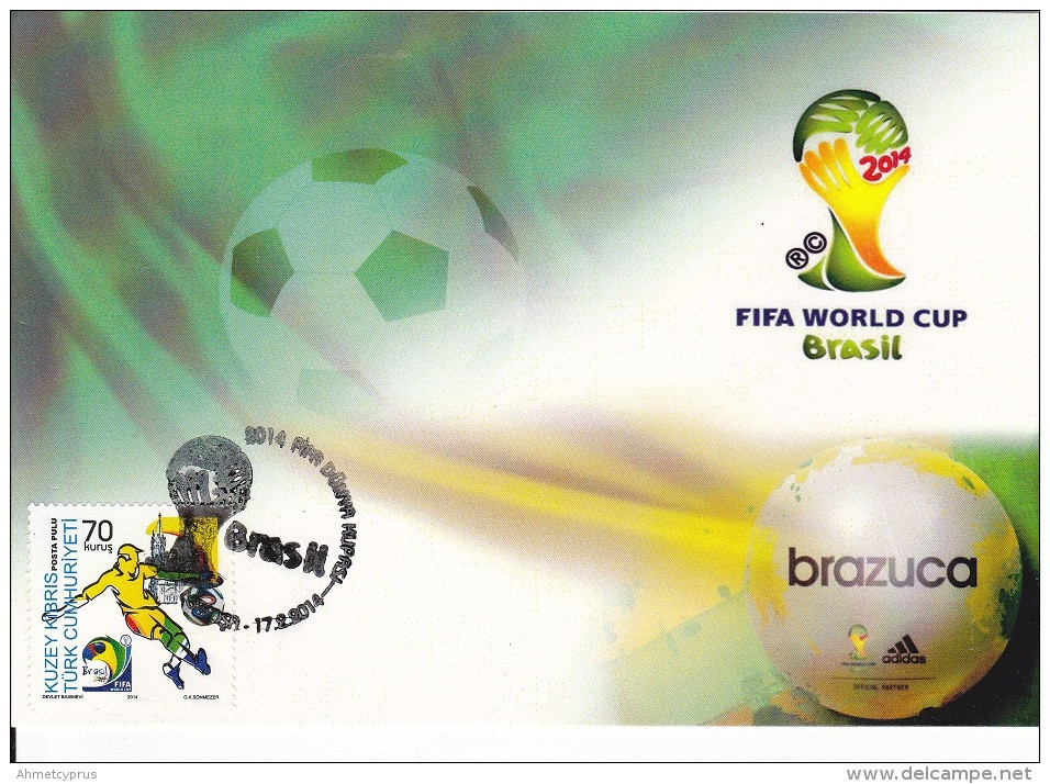 2014 TURKISH CYPRUS ZYPERN CHYPRE CIPRO "FIFA WORLD CUP 2014 BRAZIL" Maximum Cards. - 2014 – Brazilië