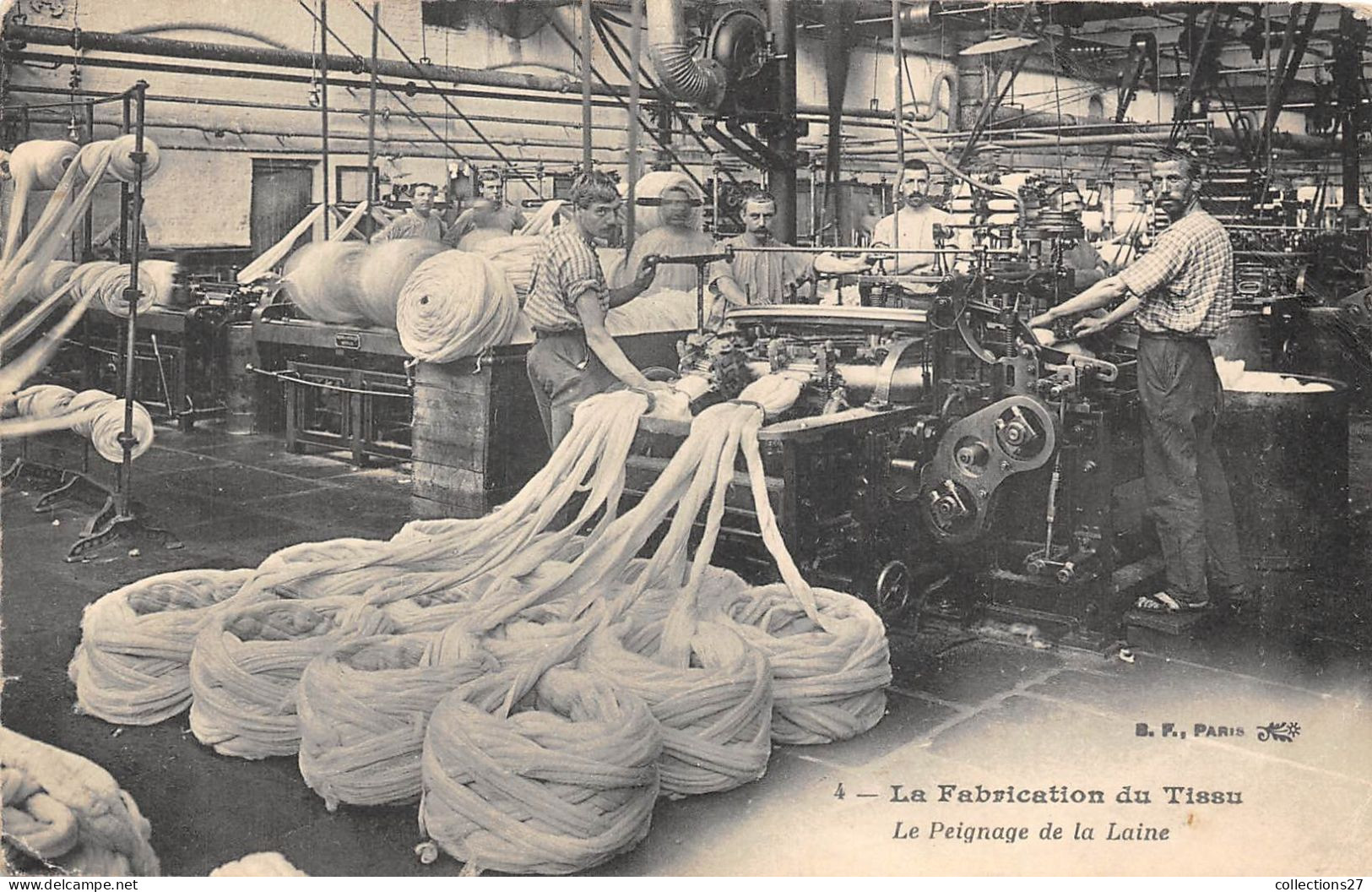 59-ROUBAIX- LA FABRIQUE DU TISSU - LE PEIGNAGE DE LA LAINE - Roubaix