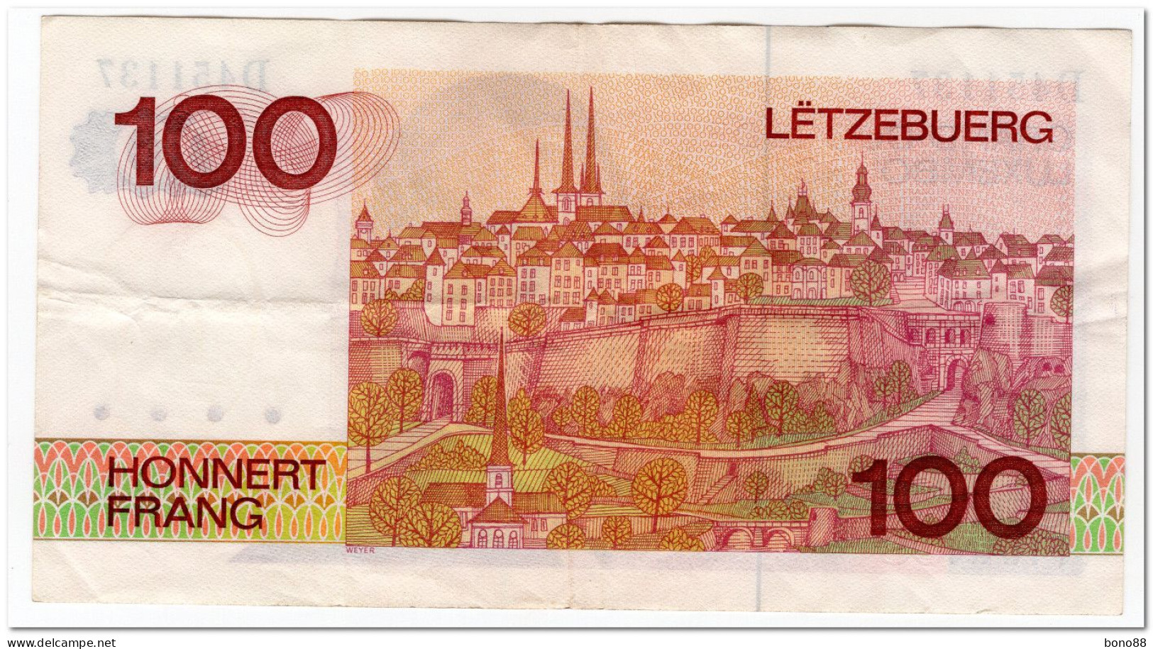 LUXEMBOURG,100 FRANCS,1980,P.57,VF - Lussemburgo