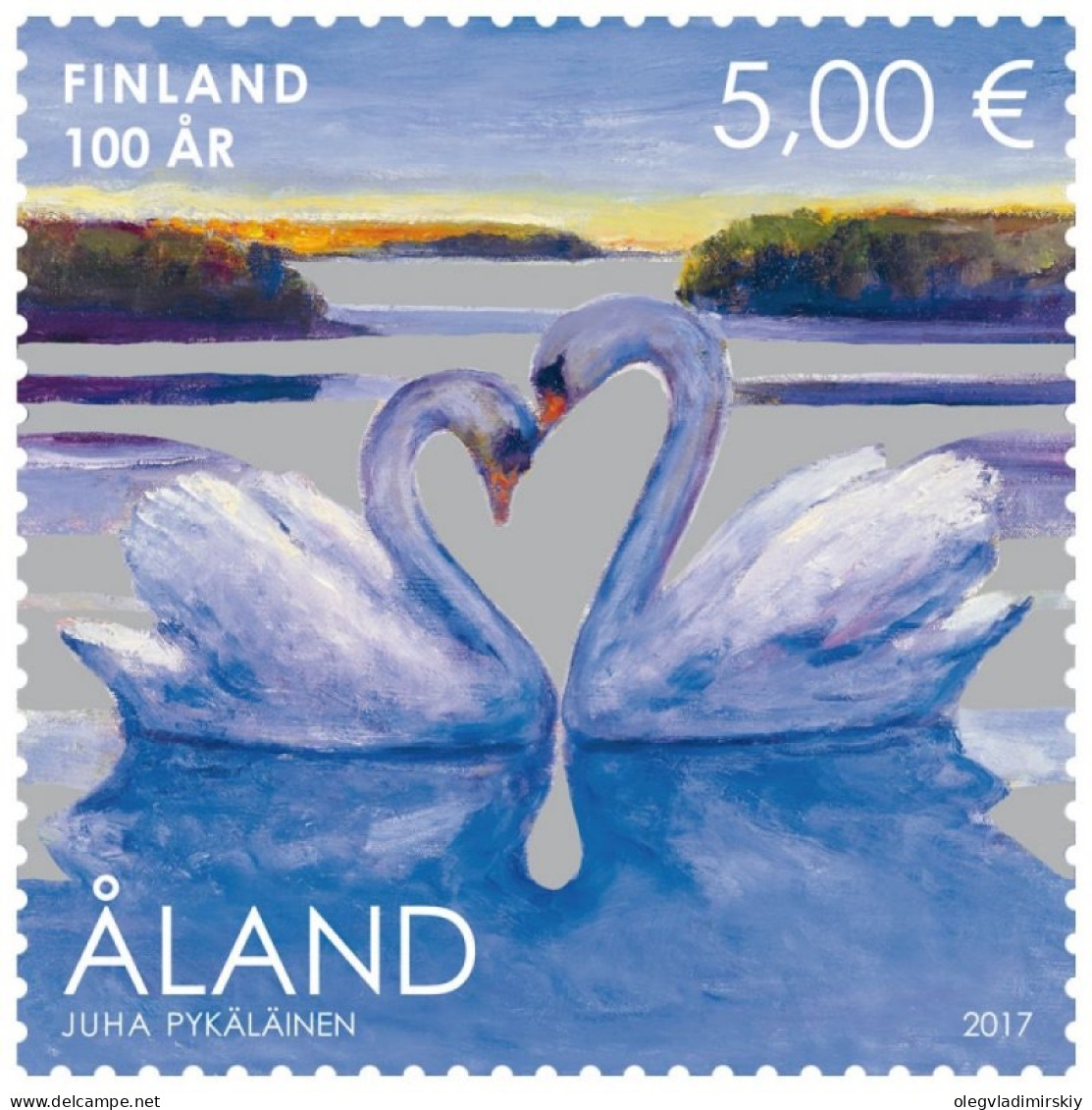 Aland Islands Åland Finland 2017 Swans Finnish Independence 100 Ann Stamp Mint - Cygnes