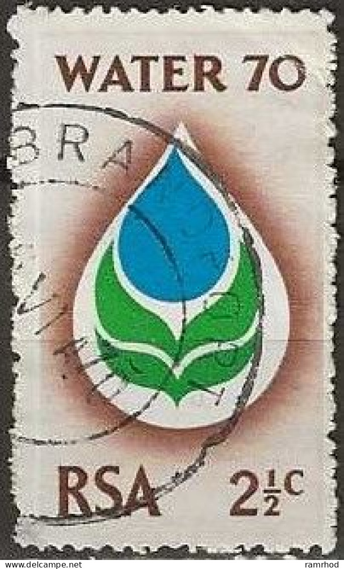 SOUTH AFRICA 1970 Water 70 Campaign - 21/2c  Water 70 Emblem FU - Gebraucht