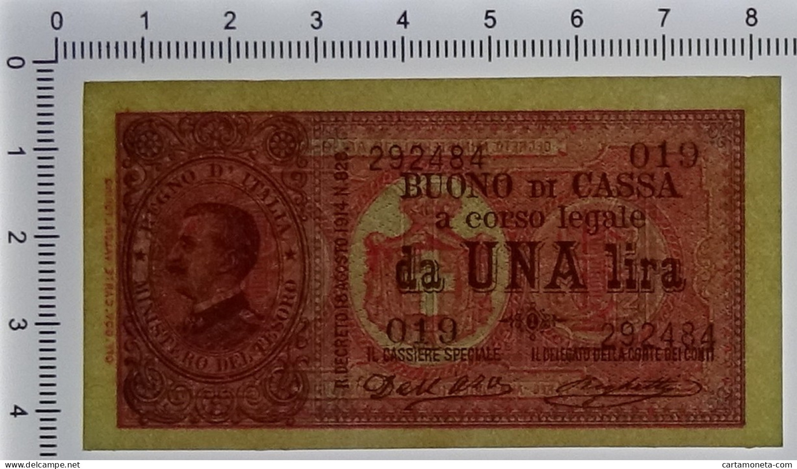 1 LIRA BUONO DI CASSA EFFIGE VITTORIO EMANUELE III 02/09/1914 FDS-/FDS - Otros