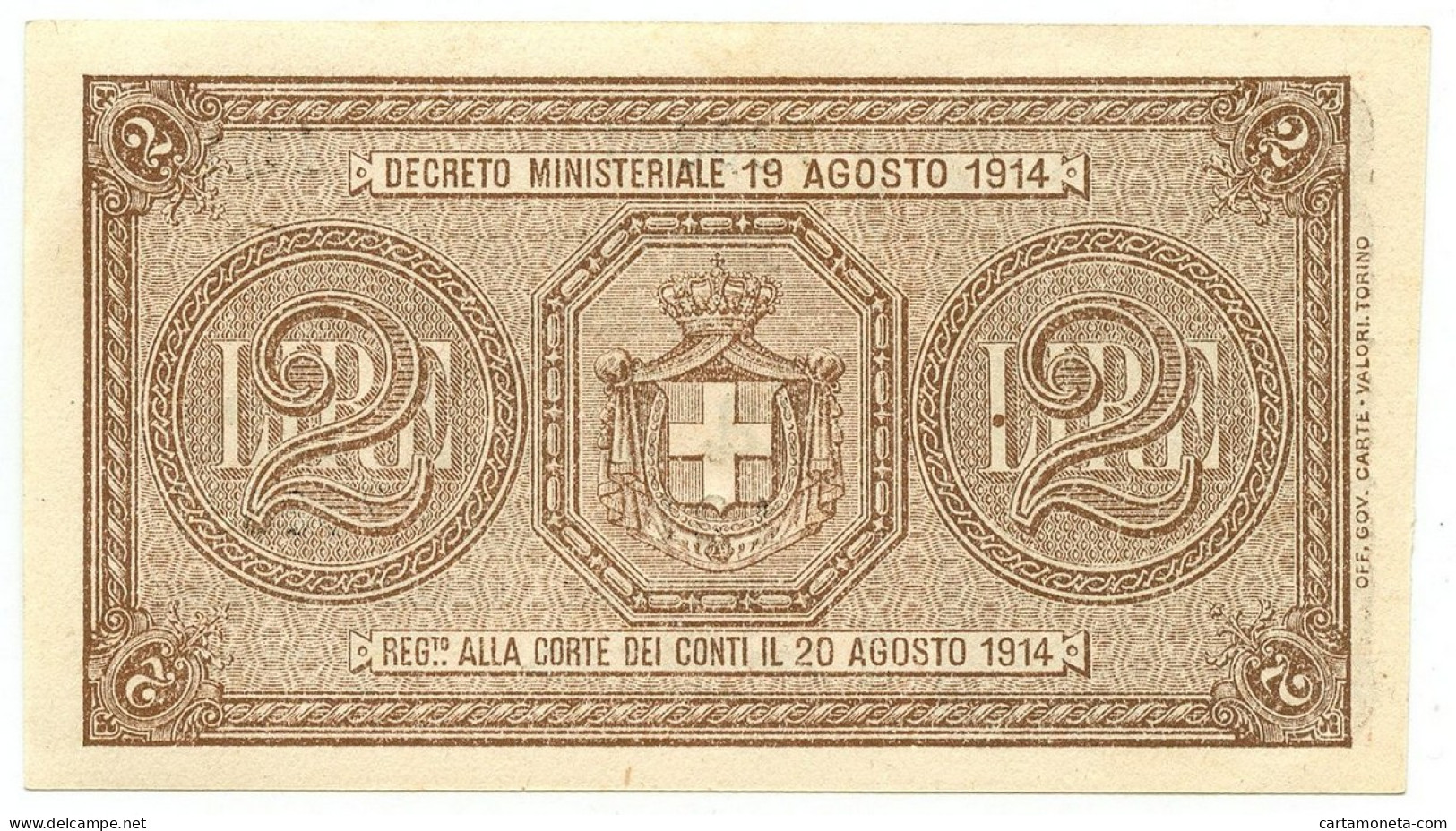 2 LIRE BUONO DI CASSA EFFIGE VITTORIO EMANUELE III 14/03/1920 SUP+ - Regno D'Italia – Other