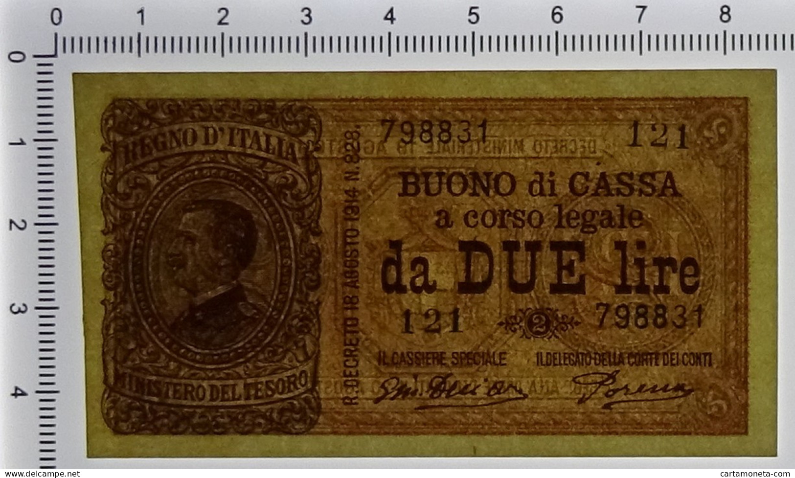 2 LIRE BUONO DI CASSA EFFIGE VITTORIO EMANUELE III 14/03/1920 SUP+ - Otros