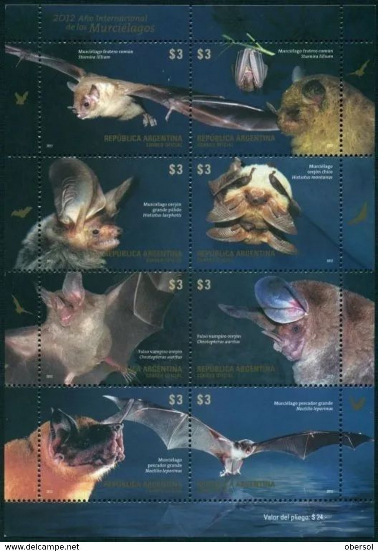 Argentina 2013 Bats Animals Fauna Souvenir Sheet MNH - Unused Stamps