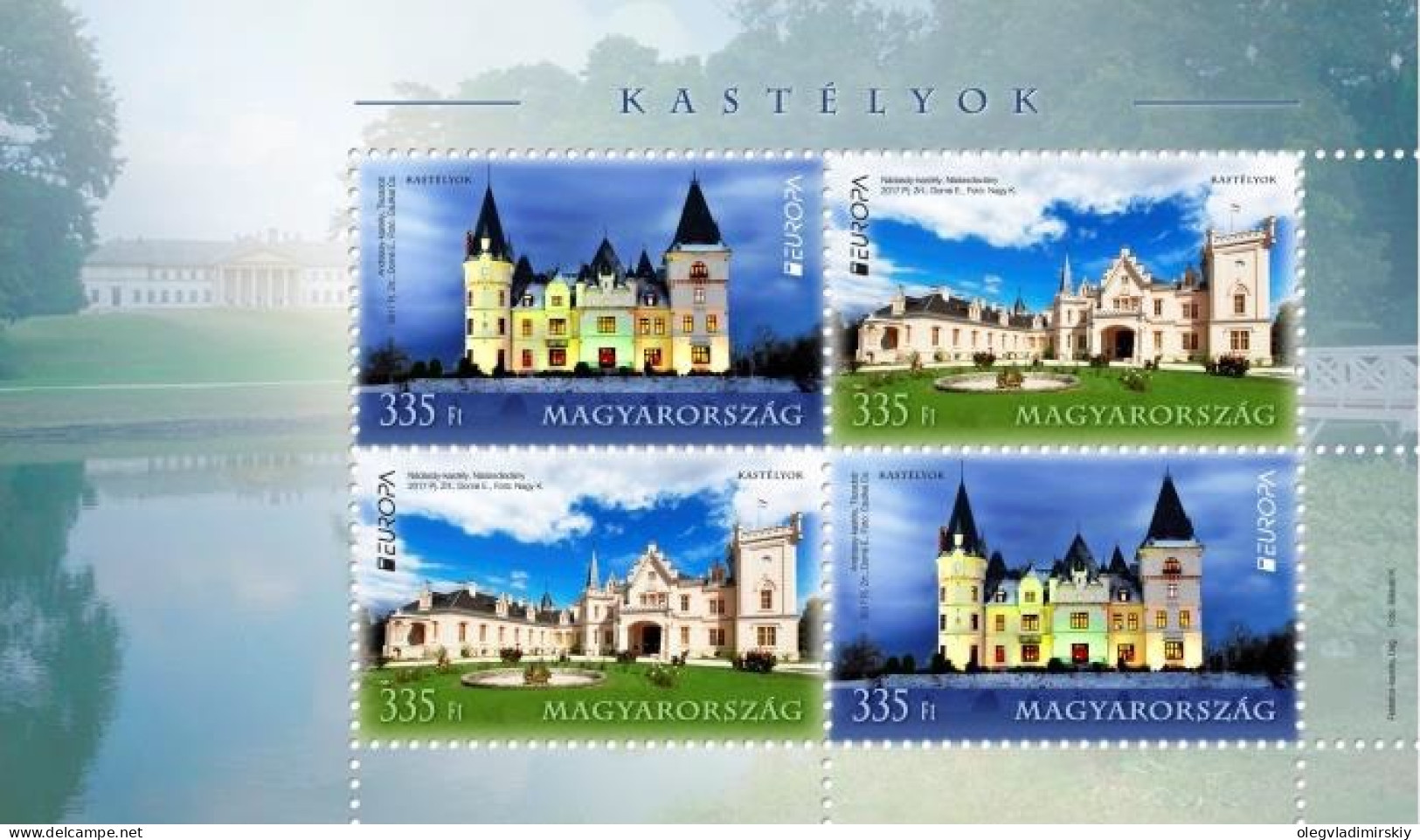 Hungary Ungarn Hongrie 2017 Europa CEPT Castles Block Of 2 Sets Mint - 2017