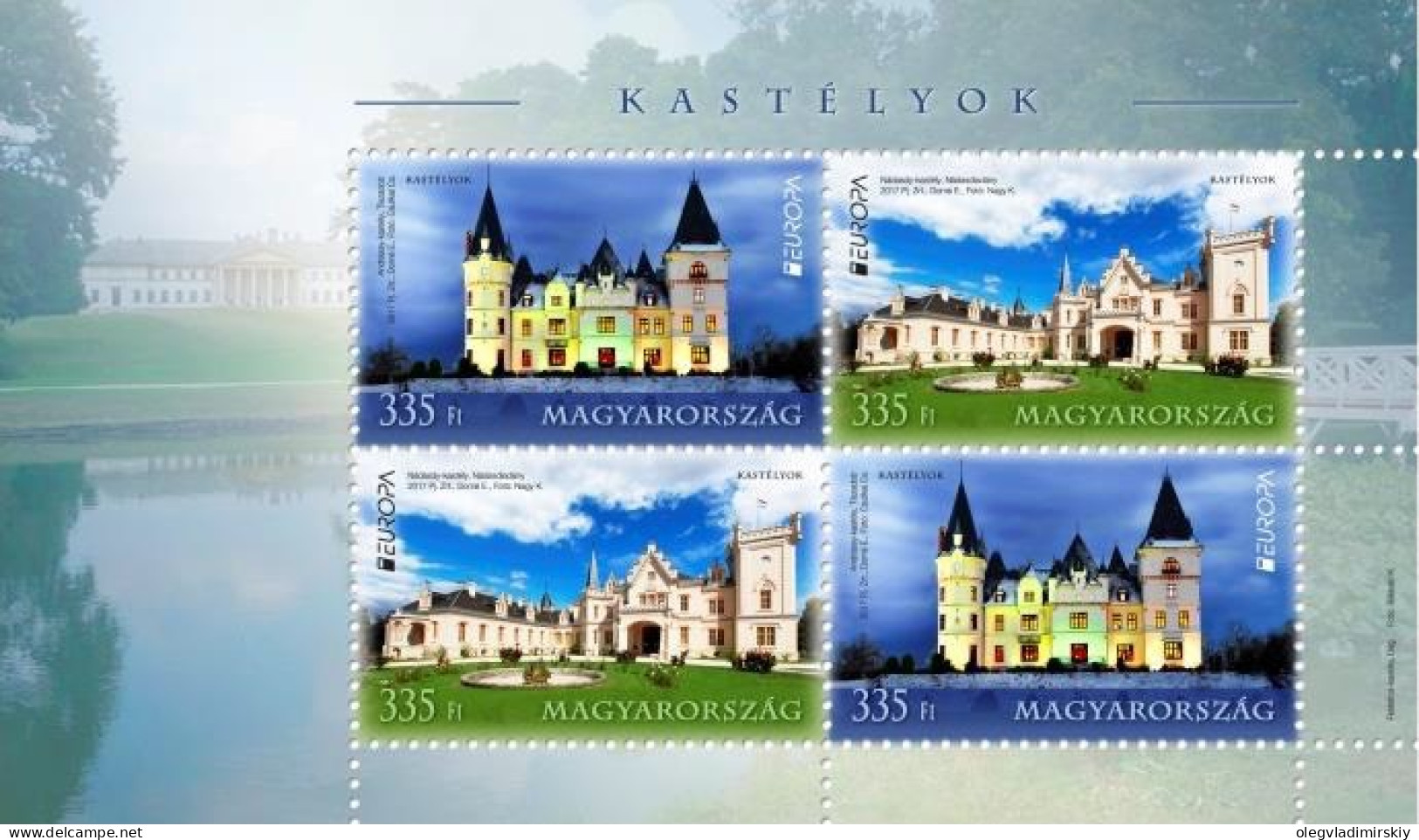 Hungary Ungarn Hongrie 2017 Europa CEPT Castles Block Of 2 Sets Mint - Ongebruikt