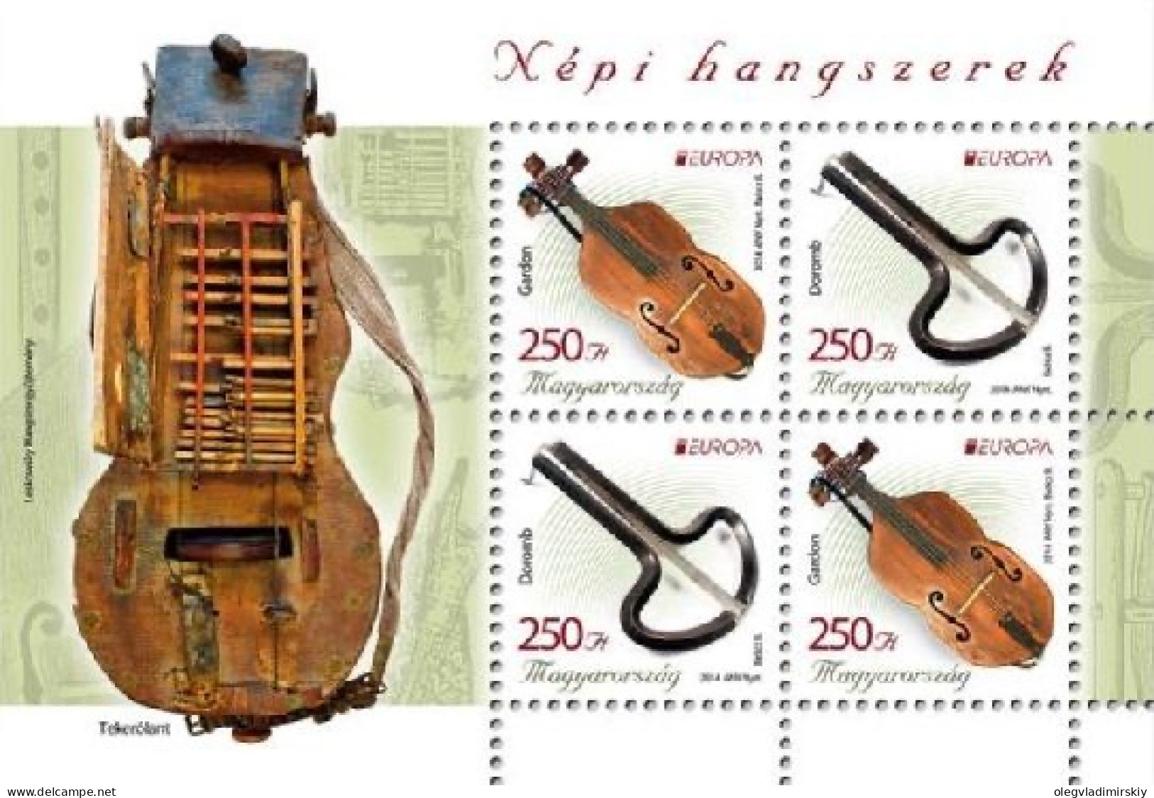 Hungary Ungarn Hongrie 2014 Europa CEPT Old Music Instruments Block Of 2 Sets Mint - 2014