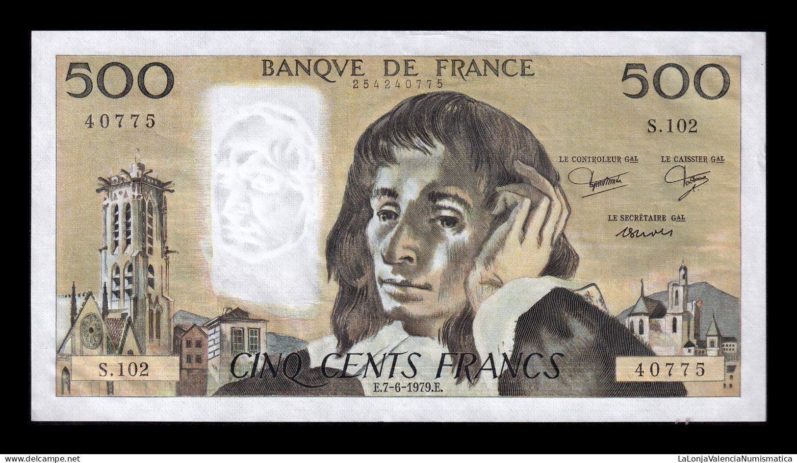 Francia France 500 Francs Pascal 1979 Pick 156d Sc- AUnc - 500 F 1968-1993 ''Pascal''