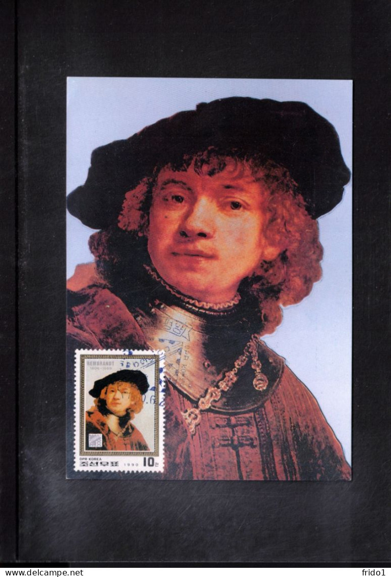 North Korea 1990 Art - Rembrandt Painting Interesting Maximum Card - Rembrandt