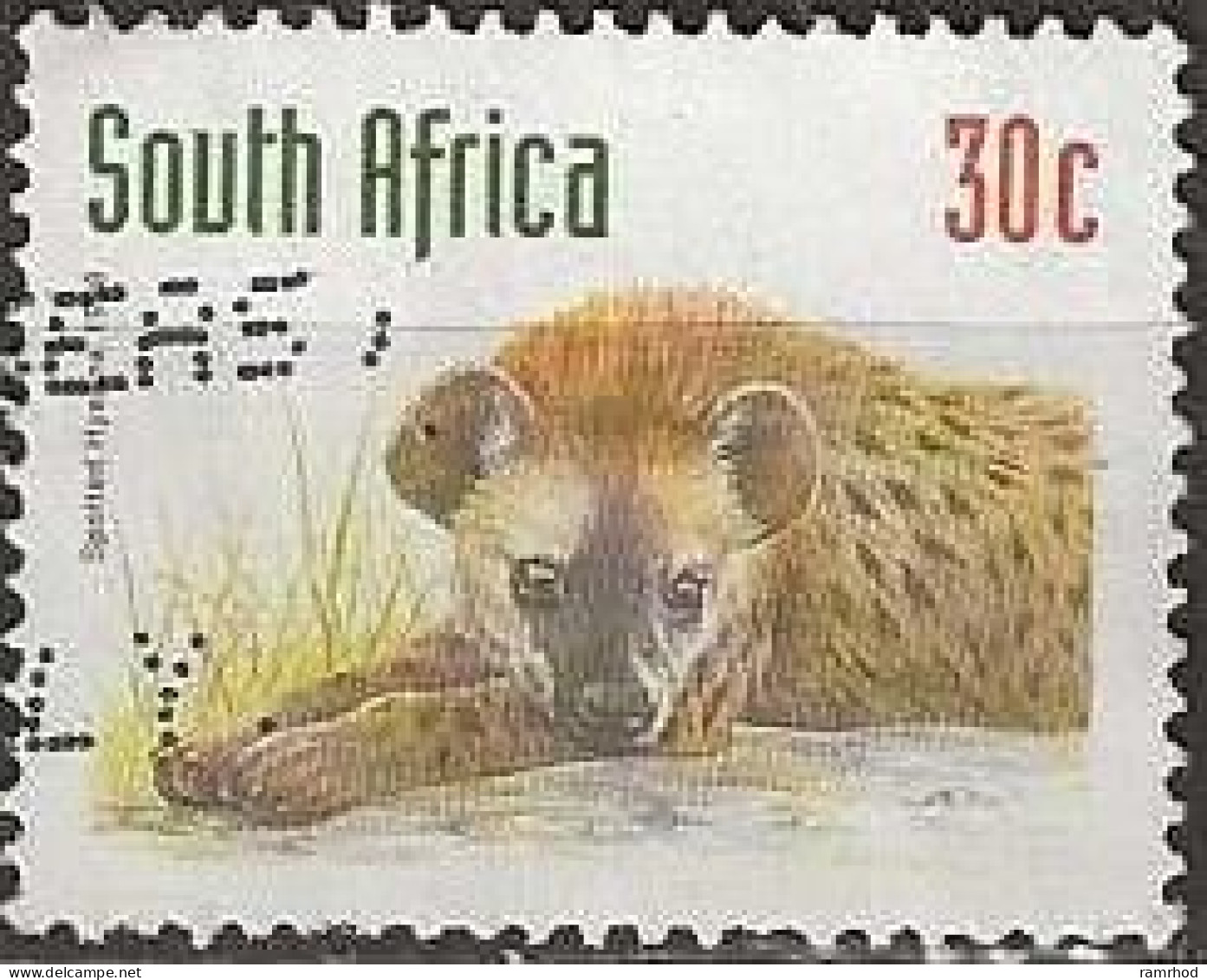 SOUTH AFRICA 1997 Endangered Fauna - 30c. - Spotted Hyena FU - Gebraucht