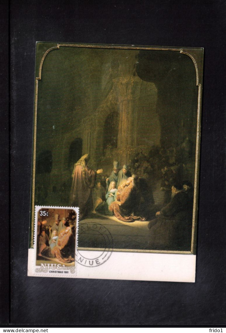 Niue 1981 Art - Rembrandt Painting Interesting Maximum Card - Rembrandt