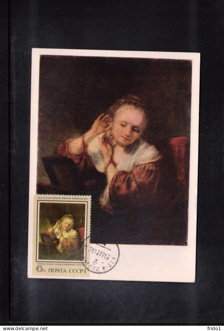 Russia USSR 1977 Art - Rembrandt Painting Interesting Maximum Card - Rembrandt
