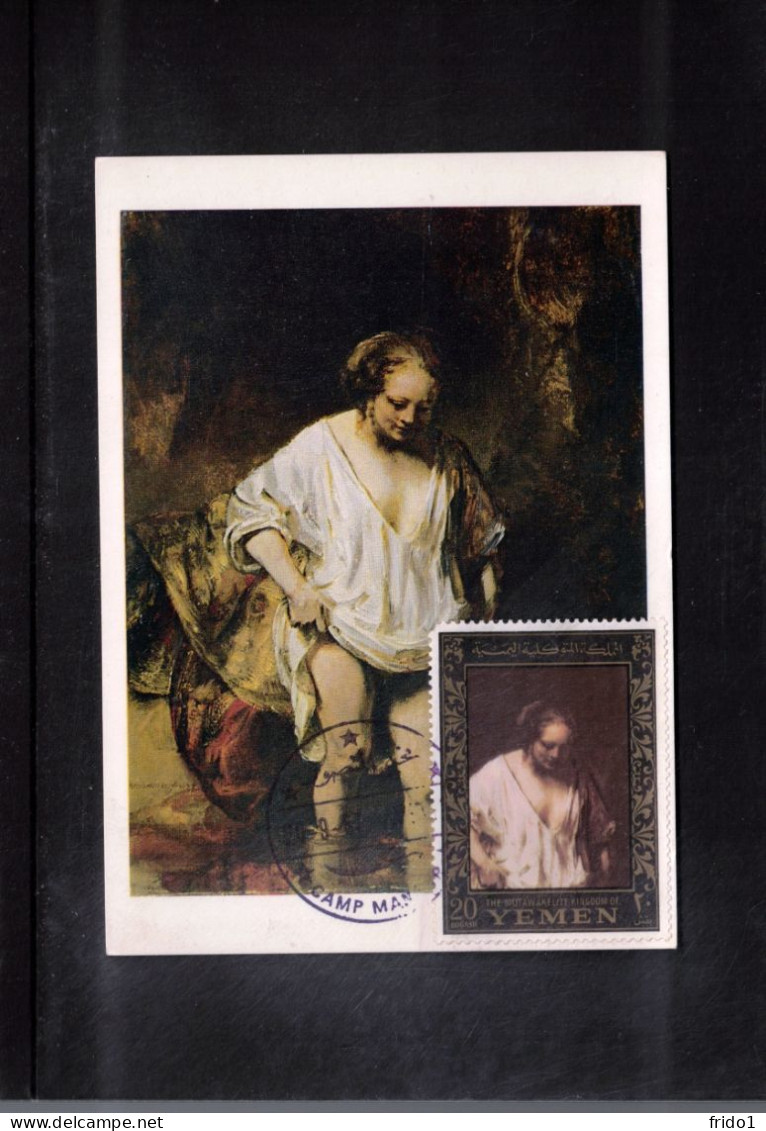 Yemen 1967 Art - Rembrandt Painting Interesting Maximum Card - Rembrandt