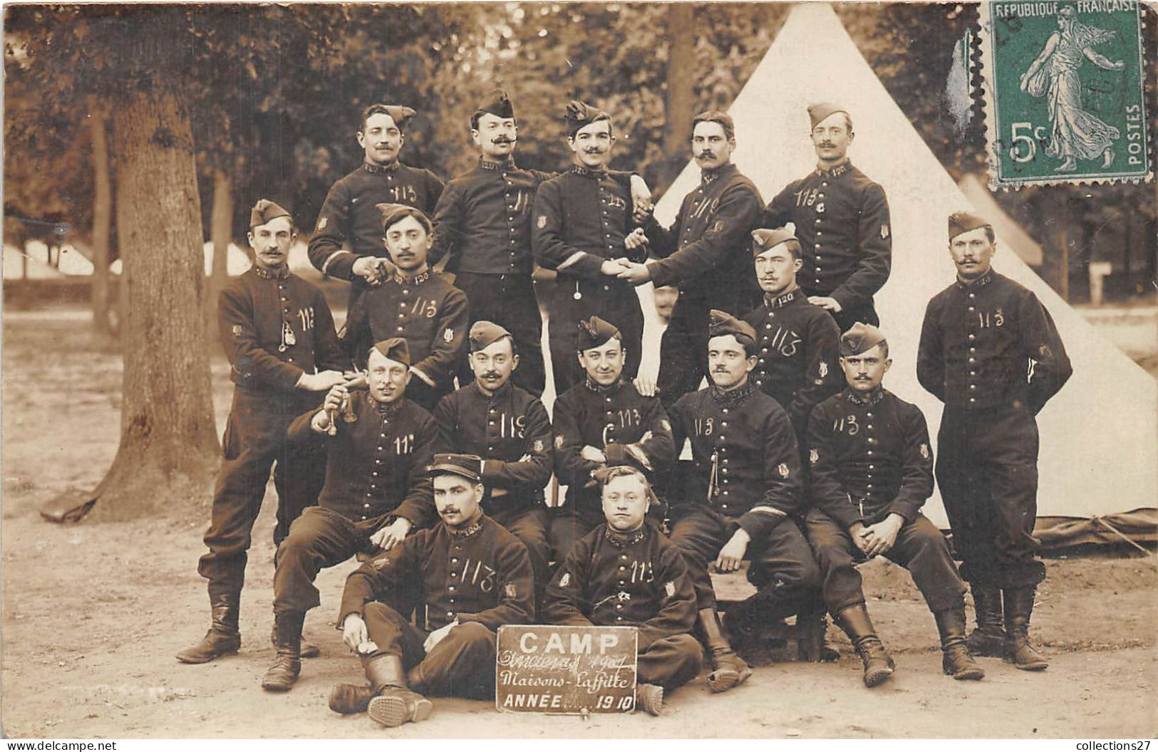 78-MAISON LAFFITTE- CARTE PHOTO MILITAIRE CAMP ANNNE 1910 - Maisons-Laffitte