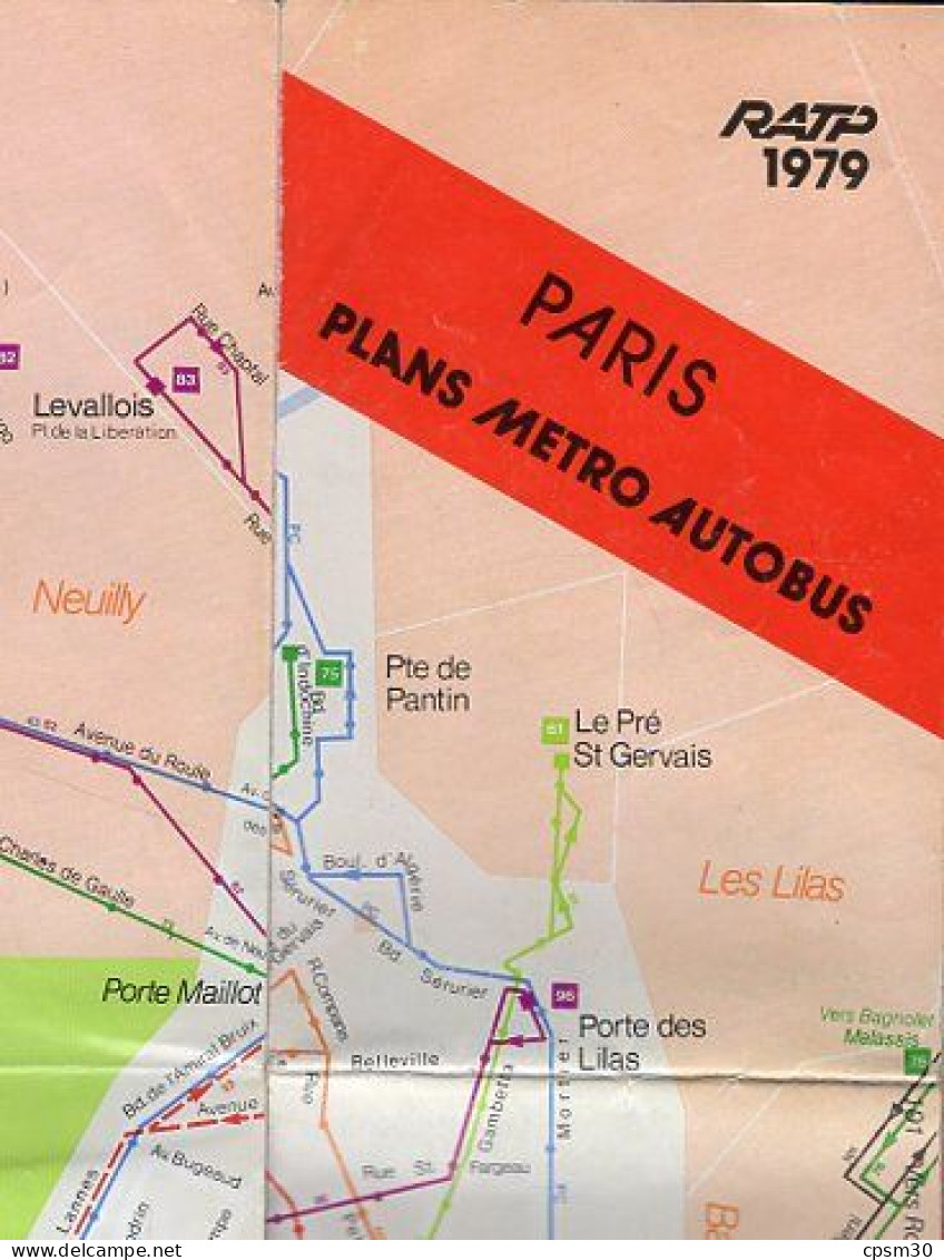 Cartes Routière, Plan De PARIS, Recto Métro Et Verso Bus, édition RATP 1979 - Europa