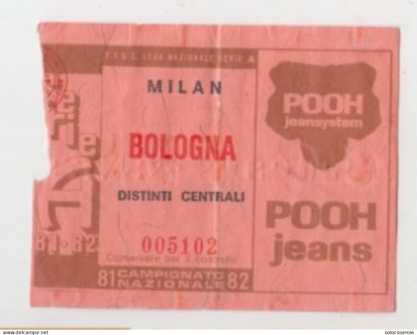 1981/82  MILAN - BOLOGNA  #  Calcio  #  Ingresso  Stadio / Ticket  005102 - Eintrittskarten