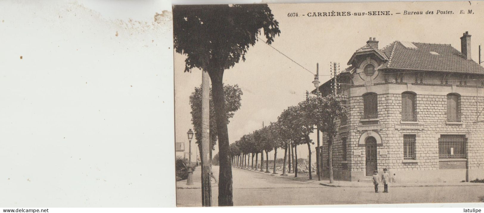 Carrières-sur-Seine  78  Le Bureau De Poste Et Rue Animée - Carrières-sur-Seine