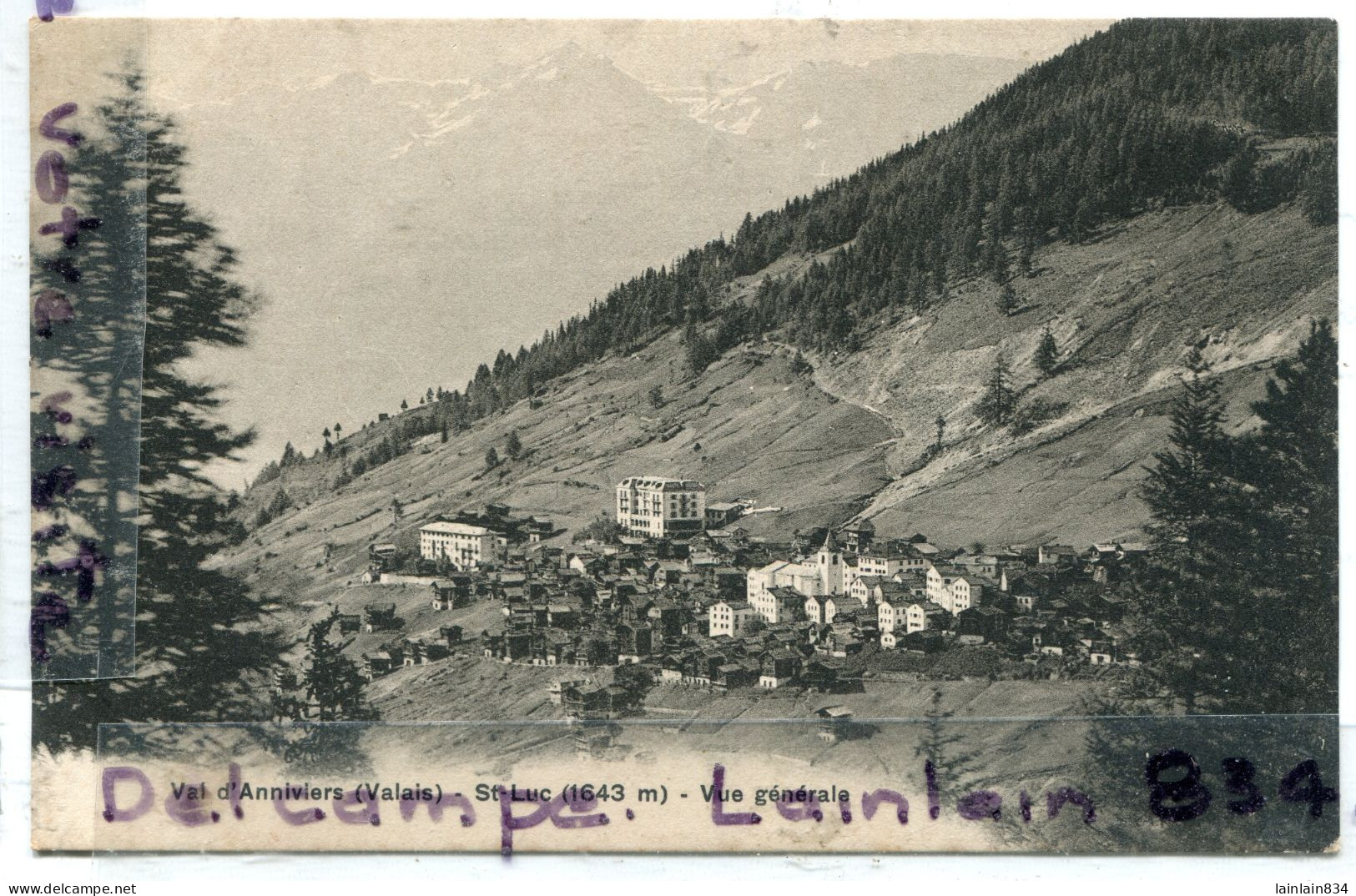 - Val D'Anniviers -  St Luc, ( Valais ), Vue Générale, Non écrite, Ancienne, Non écrite, épaisse, TTBE, Scans. - Saint-Luc