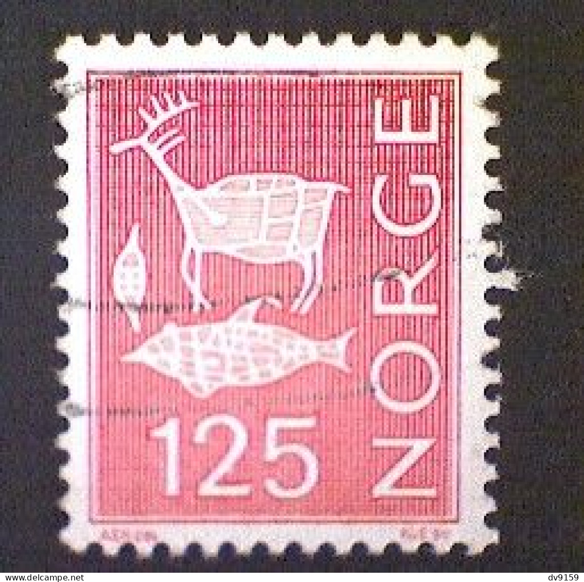 Norway (Norge), Scott #614, Used (o), 1975, Rock Carvings, 120ø, Red - Used Stamps