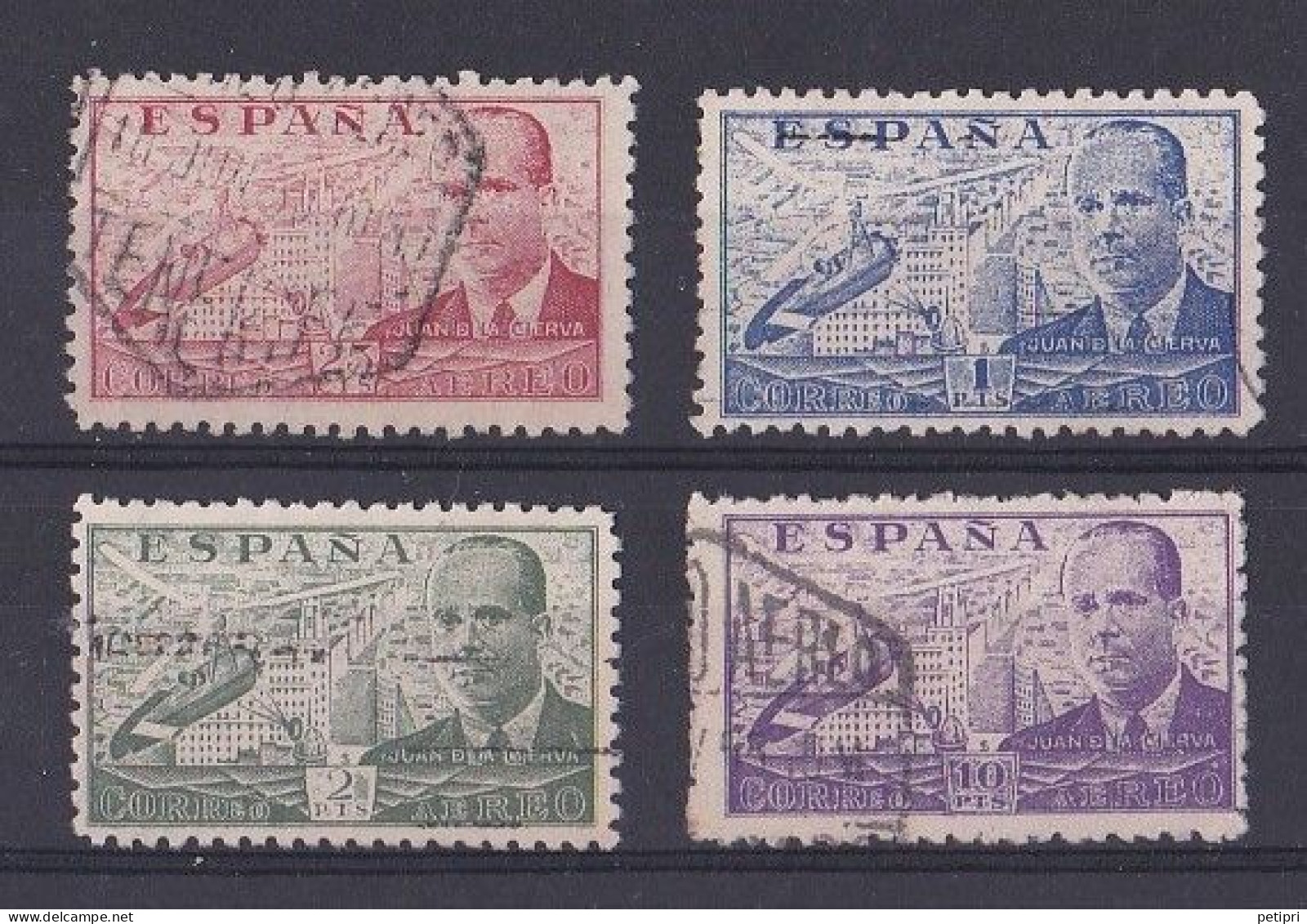 Espagne - Poste Aérienne  Y&T  N °  218  221  222  224  Oblitéré - Used Stamps