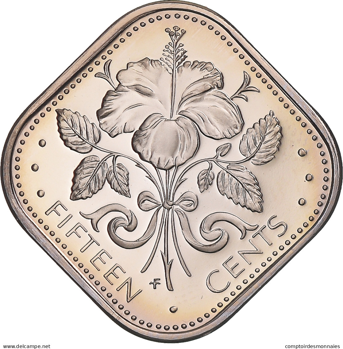 Monnaie, Bahamas, Elizabeth II, 15 Cents, 1974, Franklin Mint, Proof, FDC - Bahama's