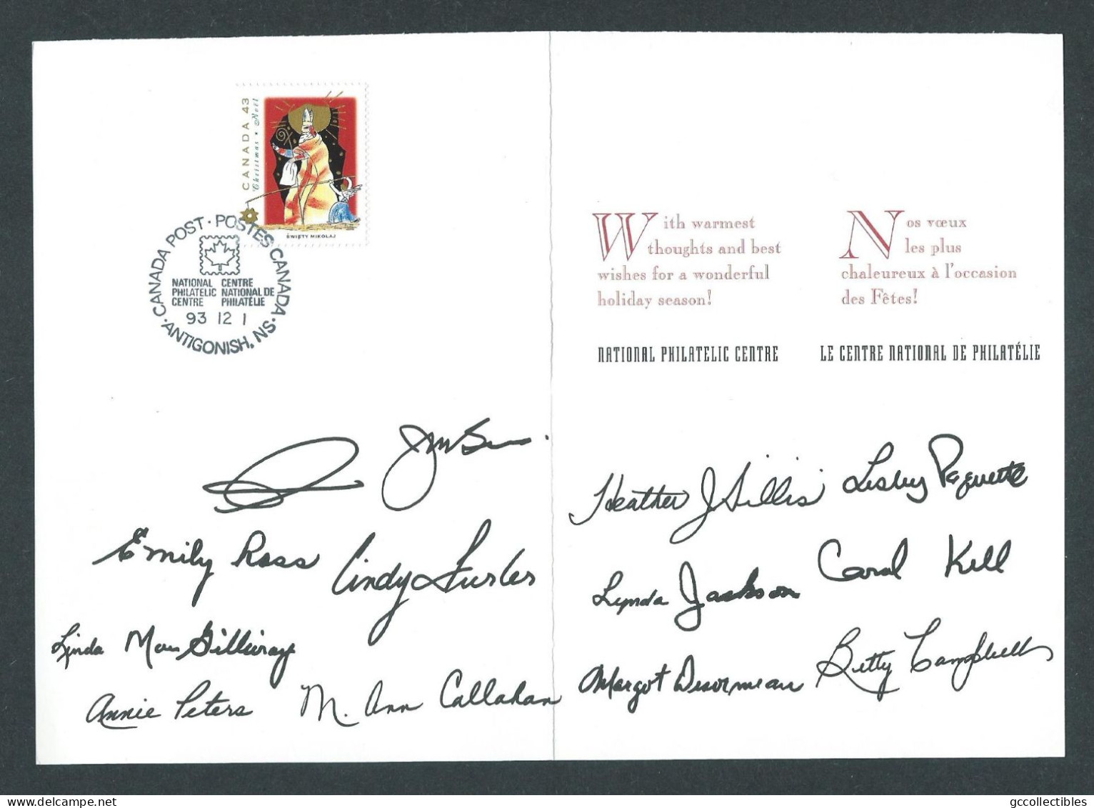 Canada Greeting Card (# 1499) - Christmas 1993 - From National Philatelic Centre - Officiële Postkaarten