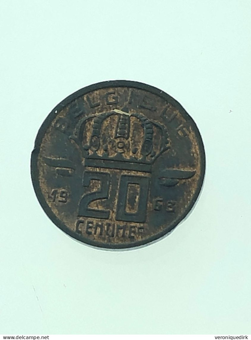 Lot De 4 Pièces De Monnaie 20 Centimes BELGIQUE 1963 - 20 Cents