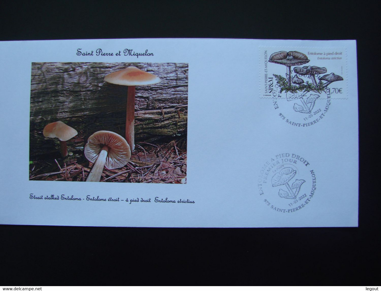 SPM/SAINT PIERRE ET MIQUELON FDC 2022 CHAMPIGNON ENTOLOME A PIED DROIT ENTOLOMA STRICTUS - FDC