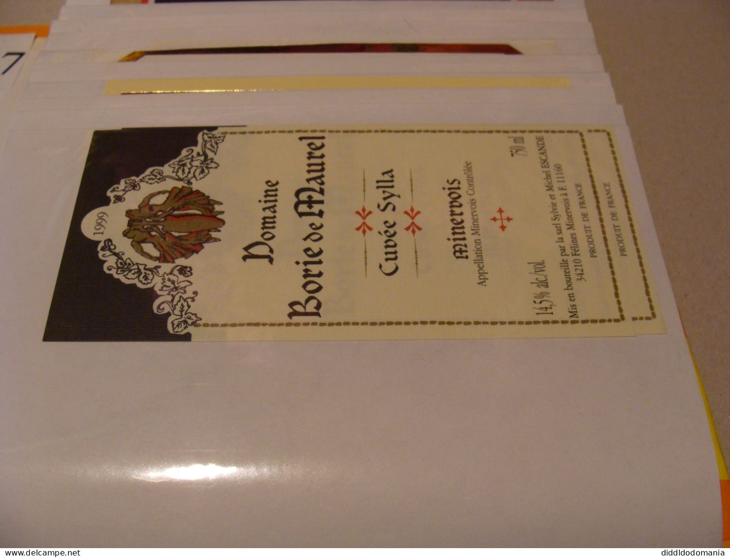 Etiquette De Vin Jamais Collée Wine Label  Weinetikett 1 Etiquettes Languedoc Roussillon Minervois Borie De Maurel 1999 - Languedoc-Roussillon