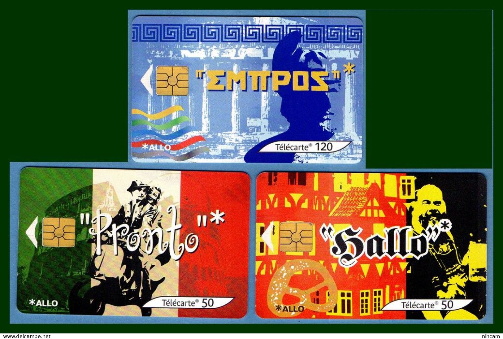 Lot 3Télécarte France 50 +120 U Parlez Vous Européen Hallo Pronto Emttpos 01/02/03 2002 Grece Italie Allemagne Autriche - 2002