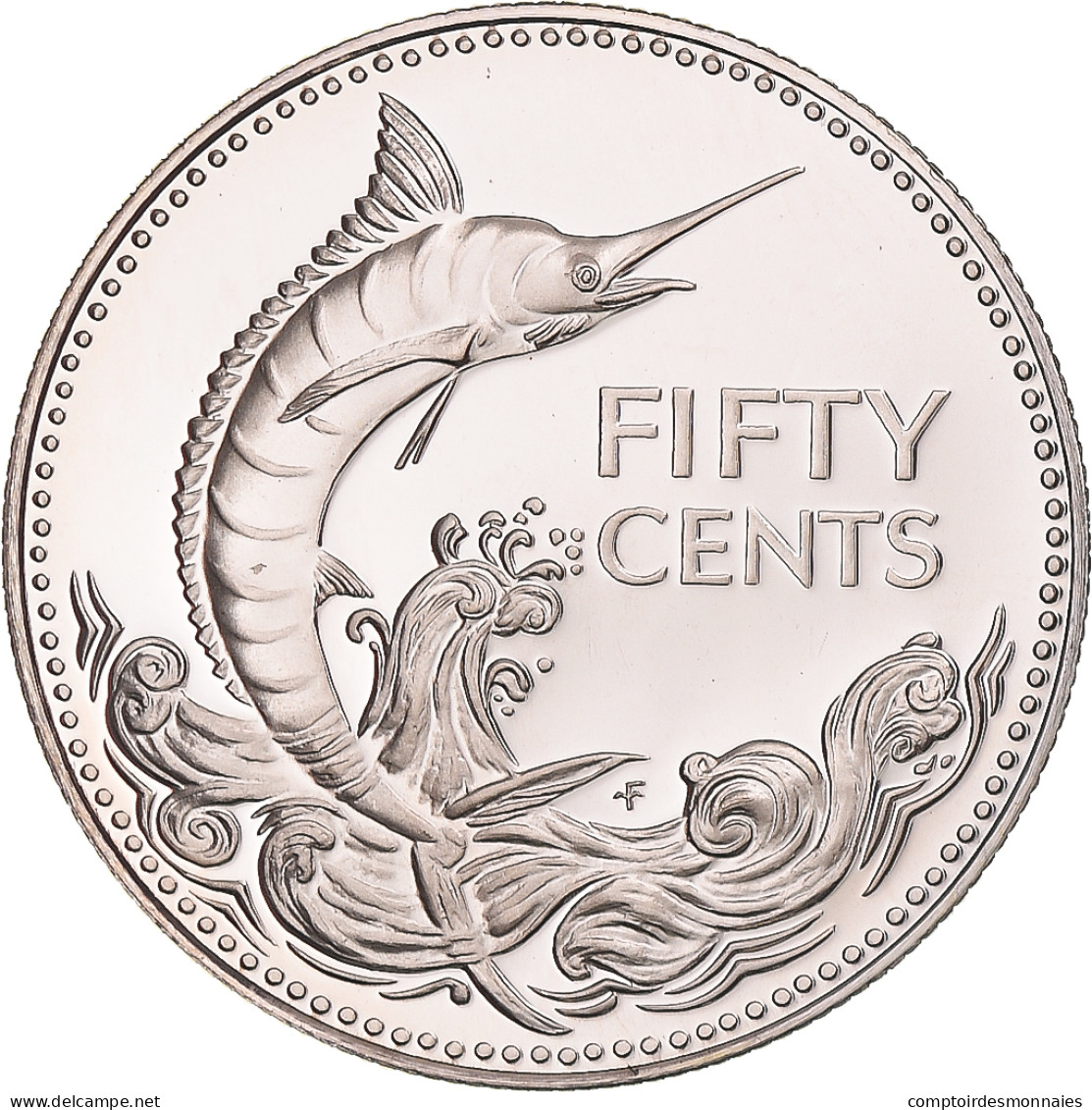 Monnaie, Bahamas, Elizabeth II, 50 Cents, 1974, Franklin Mint, Proof, FDC - Bahamas