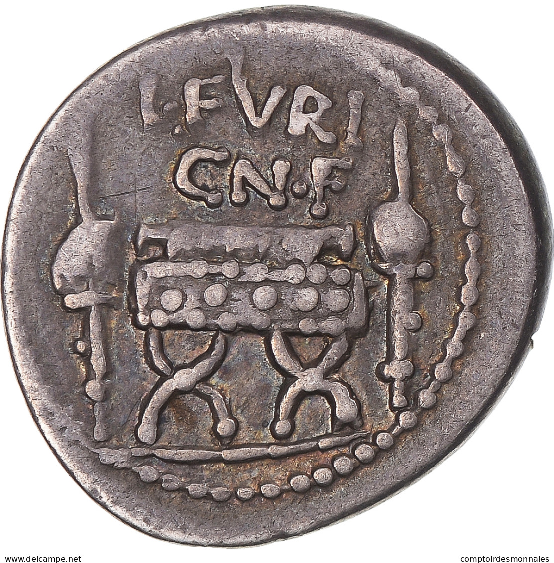 Monnaie, Furia, Denier, 63 BC, Rome, Contremarque, TTB, Argent, Sear:365 - Repubblica (-280 / -27)