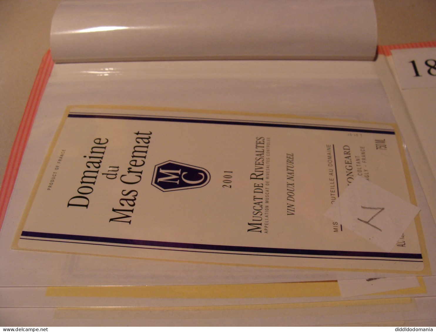 Etiquette De Vin Jamais Collée Wine Label  Weinetikett 1 Etiquettes Languedoc Roussillon Muscat De Rivesaltes 2001 Mas - Languedoc-Roussillon