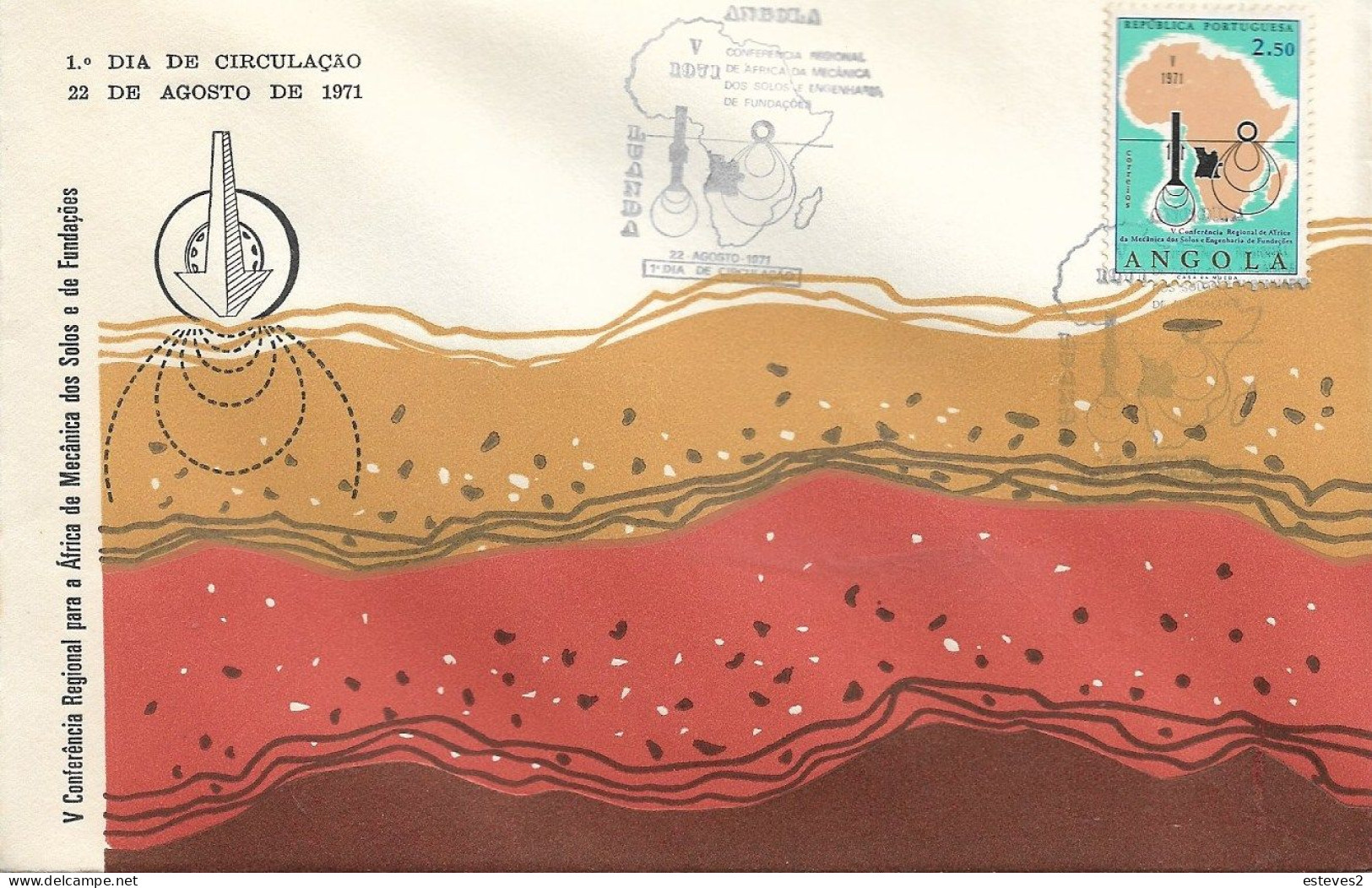 Angola 1971 , FDC , Soil Engineering , Africa Map - Autres & Non Classés