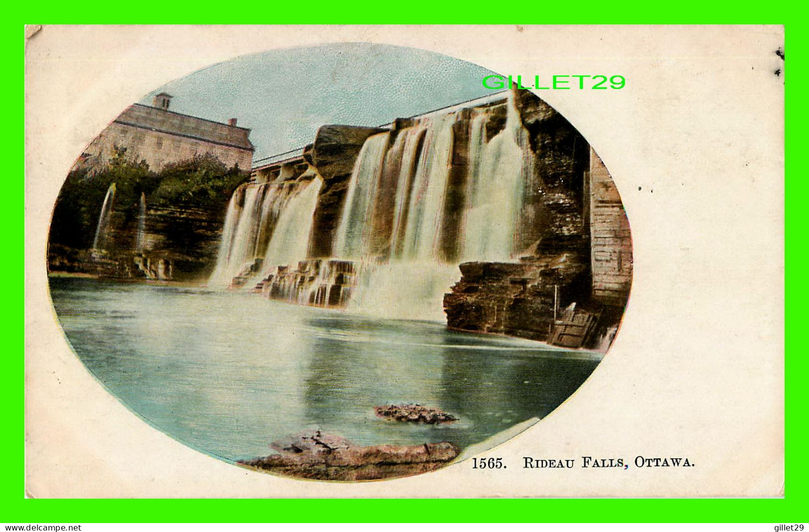 OTTAWA, ONTARIO - RIDEAU FALLS - TRAVEL IN 1909 - 3/4 BACK - - Ottawa