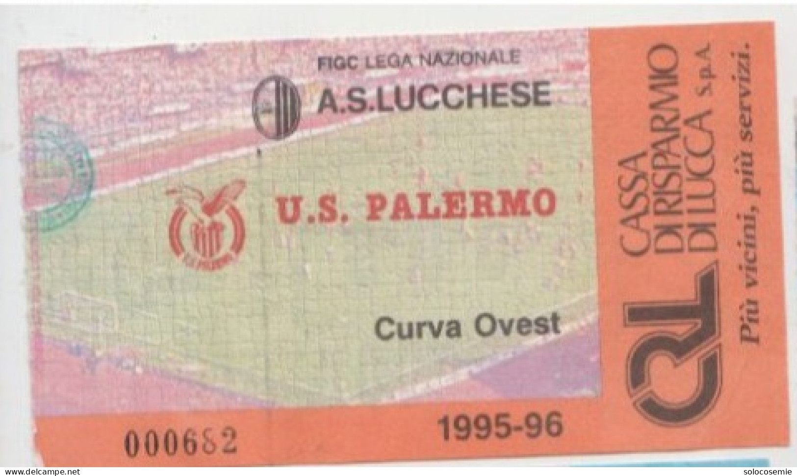 1995/96 Lucchese - PALERMO  # Calcio  #  Ingresso  Stadio / Ticket  000682 - Eintrittskarten