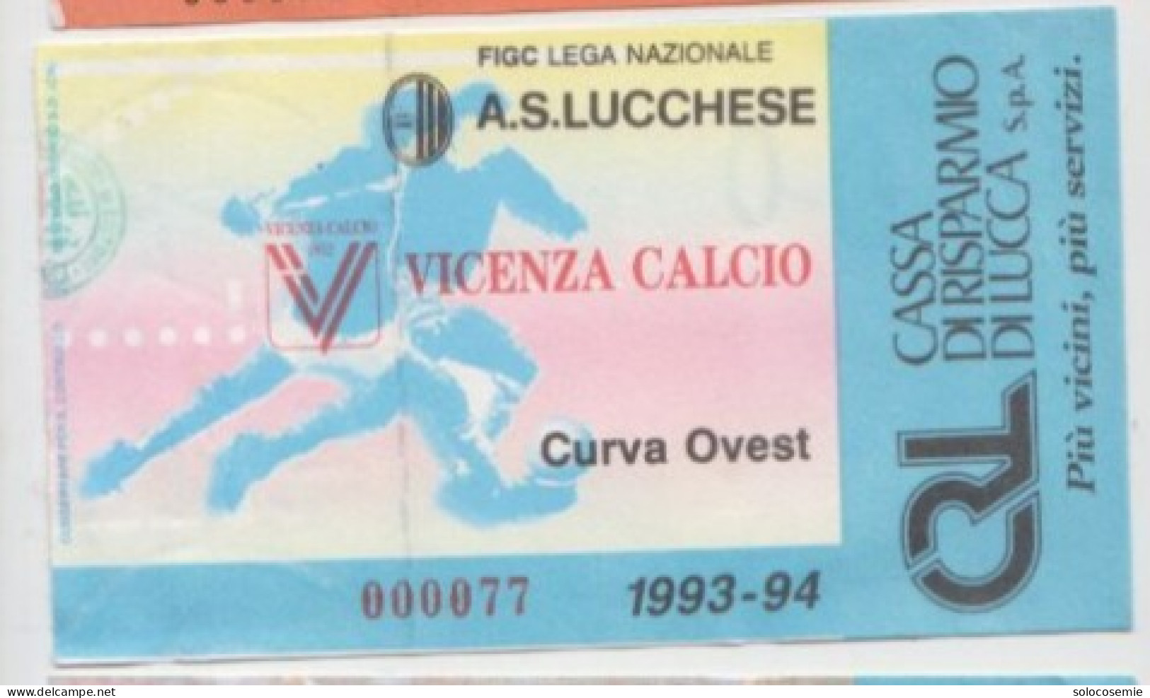 1993/94  Lucchese - VICENZA  # Calcio  #  Ingresso  Stadio / Ticket  000077 - Eintrittskarten