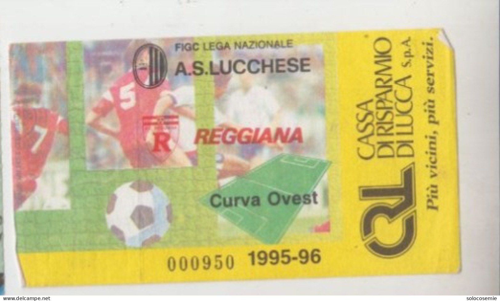1995/96  Lucchese - REGGIANA # Calcio  #  Ingresso  Stadio / Ticket  000950 - Eintrittskarten