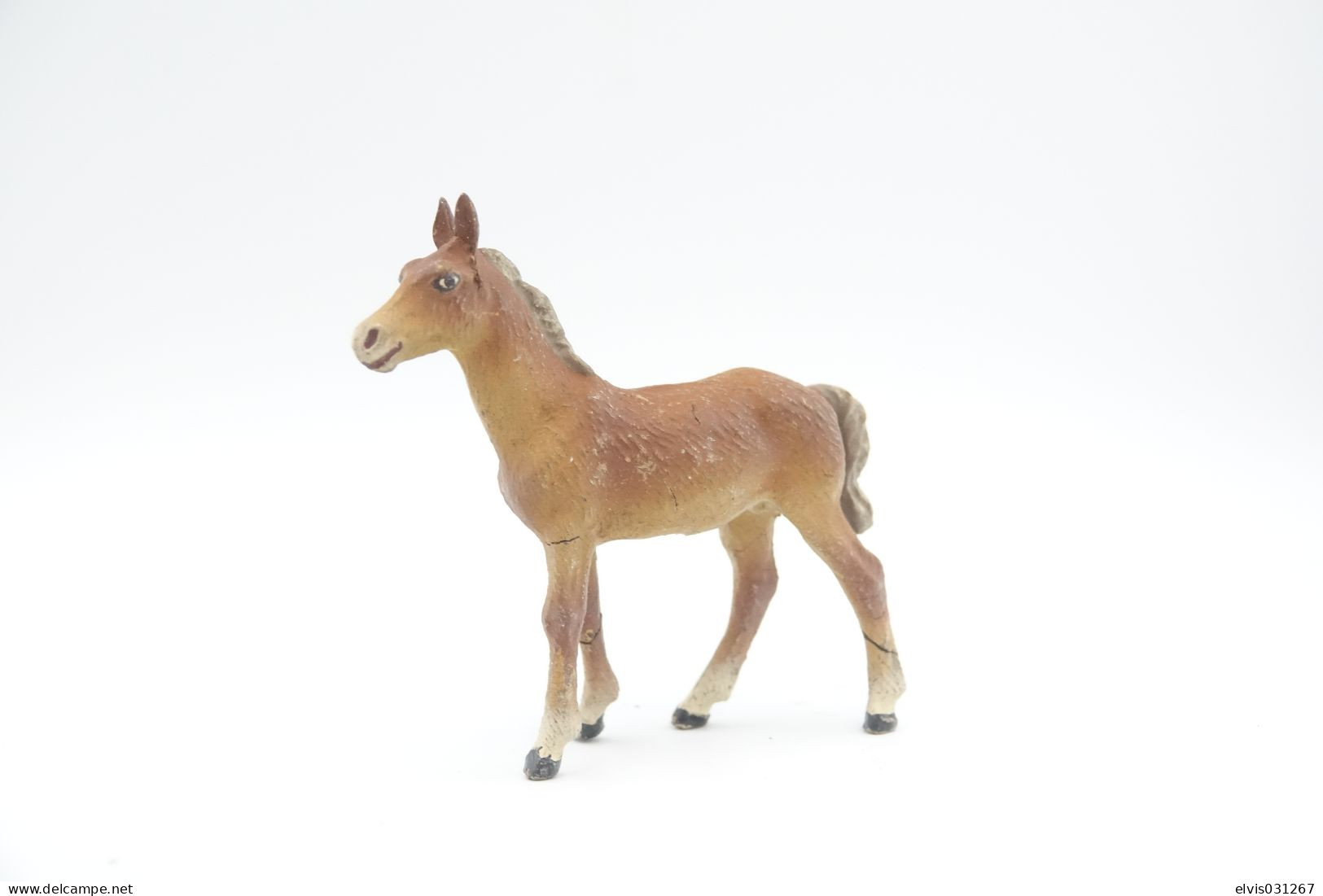 Elastolin, Lineol Hauser, Animals Horse Baby Foal N°4014, Vintage Toy 1930's - Beeldjes