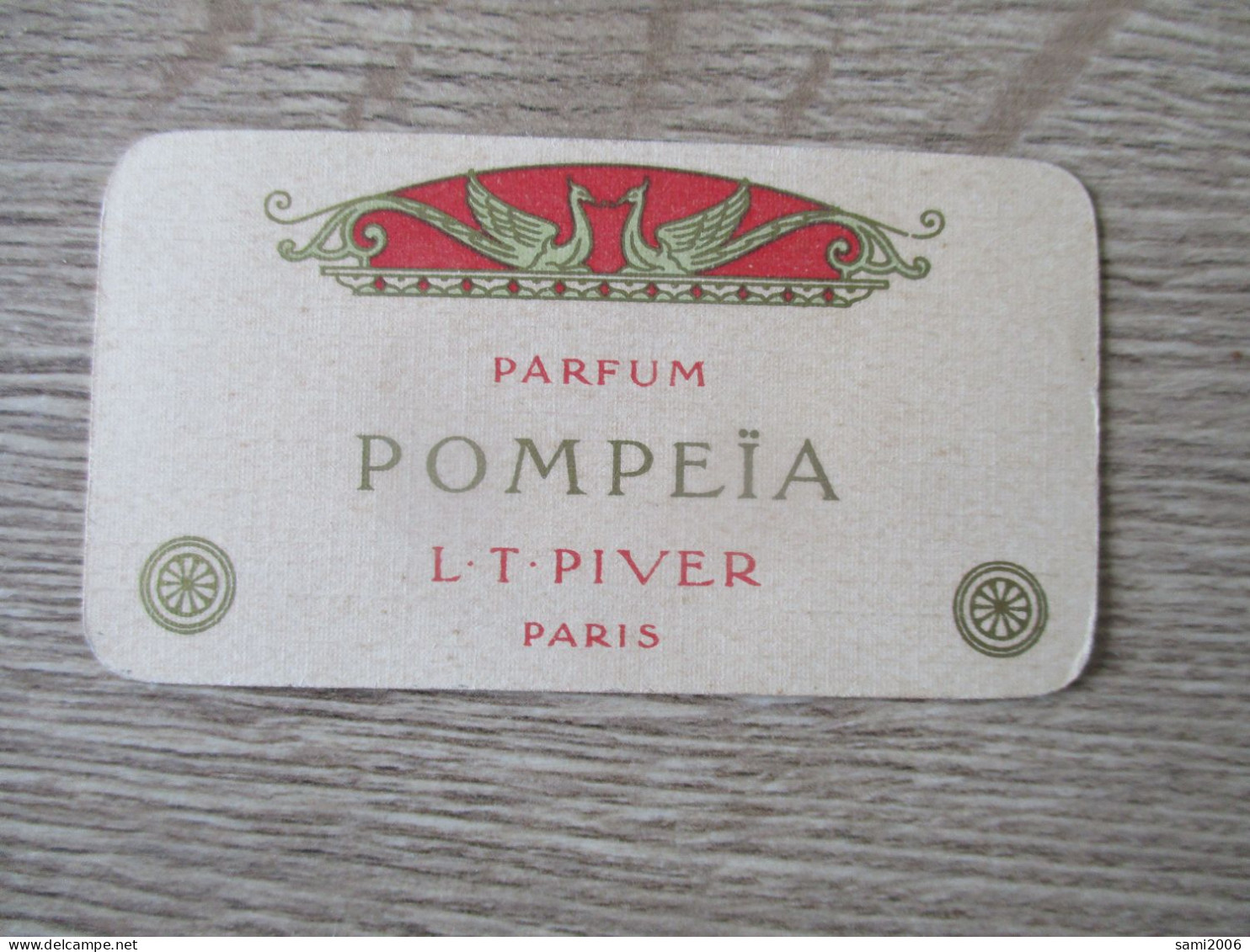 PETITE CARTE PARFUM POMPEIA L T PIVER PARIS CALENDRIER 1914 DOS - Publicités Parfum (journaux)