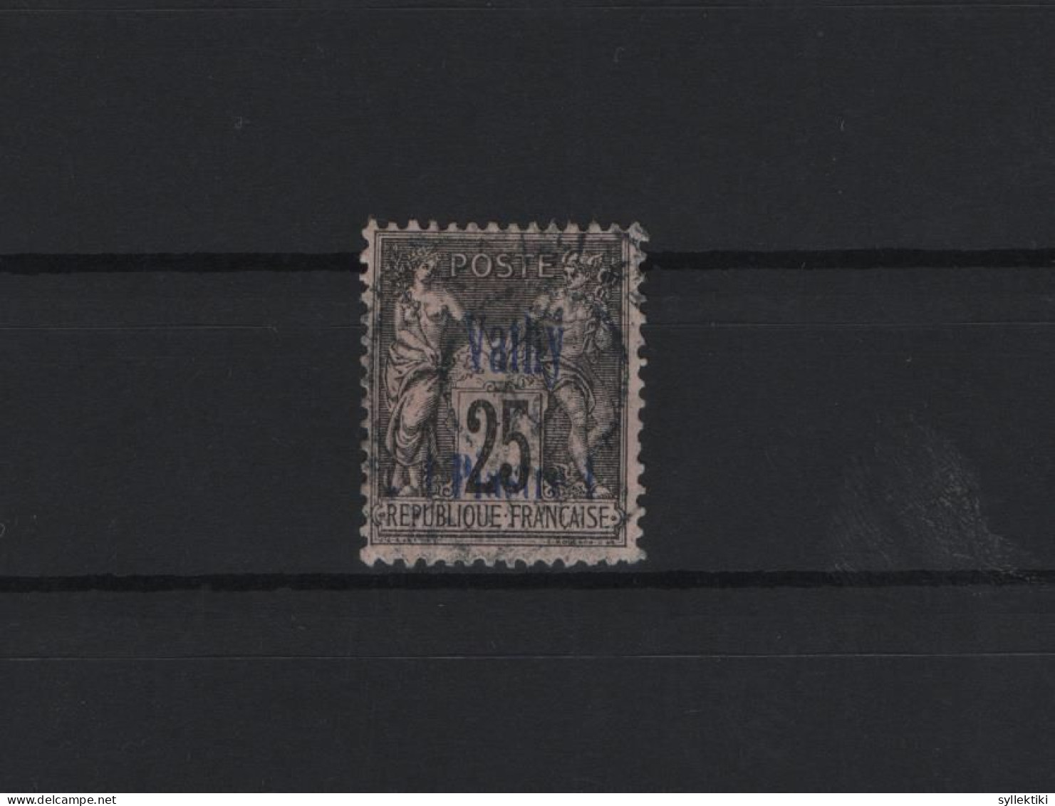 GREECE SAMOS 1893 FRENCH POST OVPT VATHY 25 C USED STAMP HELLAS No 7 - Samos