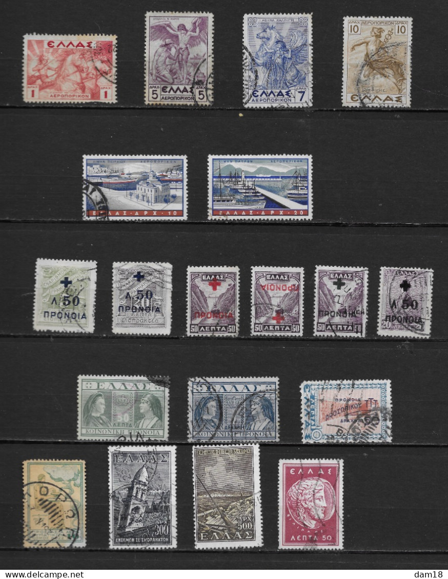 GRECE POSTE AERIENNE N° 22 24 25 26 69 71 + PREVOYANCE ET BIENFAISANCE - Used Stamps