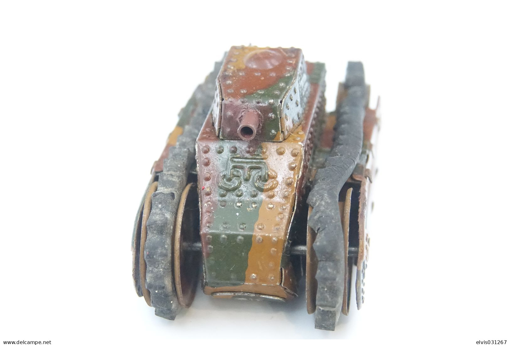 Marklin, Clockwork Tank , ULTRA RARE Normandy Paint Vintage Toy Soldier, Prewar 1930's Like Elastolin, Lineol Hauser - Small Figures