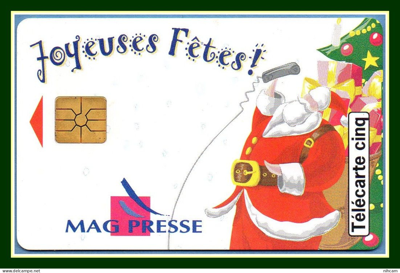 Télécarte France 5 U Neuve Mag Presse Joyeuses Fêtes Père Noël 10/96 17000 Ex (R) Mint - 5 Units