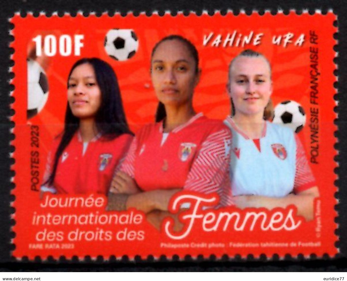 French Polynesie 2023 - Journée Internationale Des Droits Des Femmes, Football Mnh** - Ungebraucht