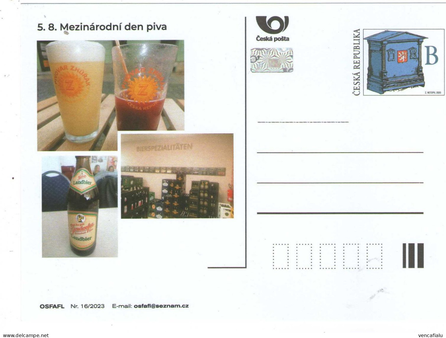 Czech Republic 2023 - International Day Of Beers, Special Postal Stationery, MNH - Beers
