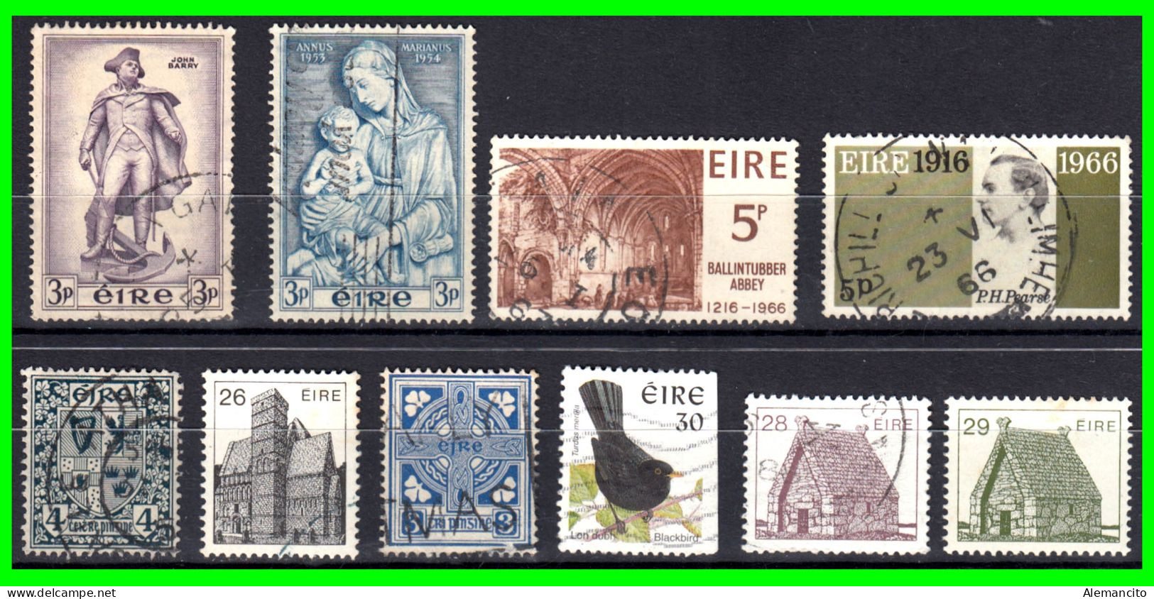 IRLANDA - ( IRELAND – EIRE ) SELLOS AÑO 1968 DE LA SERIE BASICA ANIMALES Y CELTAS - Used Stamps